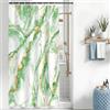 Uiiooazy Tenda Doccia Antimuffa, Tenda da Doccia 120x180cm Verde Salvia Effetto Marmo Verdi Sfumata Tende da Bagno Impermeabile Tessuto Lavabile Poliestere Tende per Vasca da Bagno con 8 Anelli