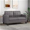 NITCA Divano a 2 Posti Moderno, Divano da Soggiorno con Spessa Imbottitura, Similpelle Durevole e Telaio Robusto in Metallo, Confortevole, Divano Relax da Lettura/Riposo/Lavoro, Grigio 140 cm