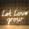 SIGNSHIP Let Love Grow Neon Led Love Scritte Neon 21x37cm per Matrimonio | Regalo Fidanzamento Scritta Led per Coppie, USB Dimmerabile 5 Livelli Insegne Luminose per Anniversario e Proposta,Giardino