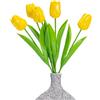 SHIHERESH 3D Ceramic Flowers Set, 5-Stem Set of Handcrafted Decorative Tulips | Fade-Resistant Preserved Flowers No Pollen Problems Home Decor Gift for Living Room, Bedroom, Office Decor，Home Decor
