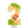 FUNCANDLE Candele numero 2 con ape per torta, decorazioni per il primo compleanno delle ragazze, candele di compleanno glitterate gialle, candele per torte di miele per ragazze