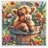 Meecaa Set Punto Croce, 11 Fili Stampati, Farina da Bagno Floreale, Set da Ricamo con Accessori, Prestampato (36 x 36 cm) (Bagno)