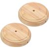 PATIKIL Base In Legno Per Lampada 6.5 X 1.3 2 Pezzi Base Rotonda In Legno Massello Supporto Per Lampada Da Tavolo Sostituzione Per Lampade Da Comodino Camera Da Letto Fai Da Te