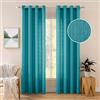 MIULEE Tende Lino Trasparenti Voile Bianche Soggiorno con Anelli per Camera da Letto Moderne Eleganti Finestre di Casa Salotto 140X260 CM Azzurro
