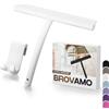 Brovamo Tergicristalli per doccia con supporto, senza fori, senza aloni, per porte in vetro, in silicone, per bagno, finestre, specchi, colore: bianco