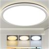 Oumida 30CM Plafoniera LED Soffitto Dimmerabile Moderno,24W Lampada da Soffitto,3000-6500K Plafoniera Bagno IP44 Impermeabile Lampadario Rotonda per Cameretta,Cucina,Soggiorno,Bagno (Bianco)