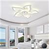 KeLuKes Ventilatore da Soffitto con Luce Inteligente, 65cm Lampadari con Ventilatore Compatibile con Alexa Google Assistant Timer Silenzioso Dimmerabile Lampada Ventilatore per Camera Da Letto, Bianco
