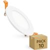 LEDKIA LIGHTING LEDKIA Pack 10 Downlight LED 6W Circolare Faretti Led Incasso per Soffitto Foro Ø 110 mm 3000K Bia