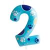 FUNCANDLE Candele di compleanno a tema cane blu, forniture di festa di compleanno cane blu numero 2, decorazioni di torta da 2,76 pollici, decorazioni di compleanno per bambini