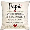 Bommex Papà Spero che Ogni Volta che Abbracci Questo Cuscino Ti Ricorda Quanto Ti Amo - Cover Regalo da Figlia Figlio per Compleanno Festa del Papà e Natale