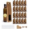 Espirito Rebelde Set 20 Bottiglie di Vetro Scuro 250 ml con Tappo Nero + 20 Scatole, 20 Sigilli e 20 Etichette - Oliera Regalo per Olio e Aceto | Espirito Rebelde