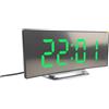 EasyByMall Sveglia digitale, con schermo curvo a LED, orologio elettronico silenzioso per camera da letto, comodino, scrivania (verde)