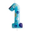 FUNCANDLE Candele di compleanno a tema cane blu, forniture di festa di compleanno cane blu numero 1, decorazioni di torta da 2,76 pollici, decorazioni di compleanno per bambini