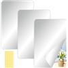 Zhixan 3 specchietti adesivi da 40 x 30 cm, autoadesivi in acrilico da incollare per parete, armadio e bagno, piastrelle a specchio infrangibili con colla forte, specchio da parete senza cornice come