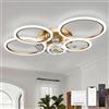 KeLuKes 100cm Oro Lampadario Ventilatore con Funzione di Memoria, Plafoniera con Ventilatore Squillo, Cc Timer Dimmerabile Silenzioso 6 Velocità Lampada Ventilatore per Soggiorno Camera Da Letto