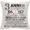 Bommex 3 anni di matrimonio regalo 3 ° anniversario di matrimonio cuscino copertura ricordo Decorazione Regalo per le coppie genitori donne Uomini Mamma Papà Marito Moglie Zio Zia Amici(3° anniversario)