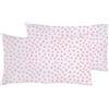 Novilunio 2 Federe Cuscino Letto in Cotone 50x80cm, chiusura a sacchetto, Set 2 Federe 100% Cotone - Dot Mini Rosa