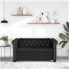 KKHOMEI Chesterfield 2 posti in Microfibra Aspetto Cuoio Invecchiato Divano 2 Posti Divano 2 Posti Soggiorno Nero