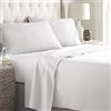 LARA MORADA - Set Completo Lenzuola Una Piazza E Mezza, Misura Francese, 100% Cotone, Made In Italy, Tinta Unita, Per Letto 1 Piazza E Mezza 140x200cm, Bianco