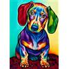 MOTGOM Diamond Painting Adulti Bassotto Colorato, Diamond Painting Kit Completo Bassotto Colorato, Disegni con Diamantini Colorati, Decorazione Murale per Casa e Pareti 30x40cm
