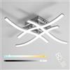 Goeco Plafoniera LED Soffitto Dimmerabile 28W 4 Tubo Curvo, Argento