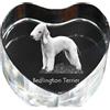 Art-Dog Bedlington terrier - foto del cane in cristallo, cuore di cristallo, cornice unica con foto del marchio Art-Dog