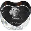 Art-Dog Irish Wolfhound - fotografia del cane in cristallo, cuore di cristallo, cornice unica con fotografia del marchio Art-Dog
