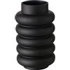 BOLTZE Vaso Ribbo (colore nero, in vetro opaco, altezza 25 cm, diametro 15 cm, rotondo, impermeabile, realizzato a mano, design minimalista, vaso di fiori, decorazione) 2033620