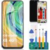 SRJTEK Per Huawei Honor X8 4G Display LCD Per Honor X8 4G Sostituzione Dello Schermo Per Honor X8 4G Digitizer Assembly TFY-LX1 Kit di Riparazione Con Telaio (Nero)