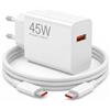 Migrand Caricatore 45W per Xiaomi, Cavo USB-C 1M, Ricarica Rapida