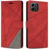 SONWO Cover per Honor 200 Smart/Honor X7C, Flip Custodia in PU Pelle, Cover a Libro Portafoglio con Slot per Schede e Supporto Stand per Honor 200 Smart/Honor X7C, Rosso