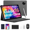 DOOGEETab Tab A9 Pro+ Tablet 11 Pollici Gemini AI 36GB RAM +128GB ROM (2TB TF) 8580mAh Gaming Android 16 Tablet Unisoc T7200 Octa-Core 13MP+5MP Tablets PC WIFI 5/ WidevineL1/GPS/Face ID/OTG, Grigio