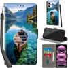Haninsuze Cover per Xiaomi Redmi Note 12 Pro 5G, barca | Pelle PU Portafoglio, Porta Carte, Magnetica, Libro, Antiurto Custodia