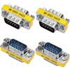 VISSQH 4 Pezzi HDB15 maschio a maschio Accoppiatore Connettore,HDB15 15 pin VGA SVGA seriale adattatore per Gender Changer