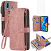 Asuwish Custodia per Huawei P30 Lite, con pellicola protettiva, scomparto per carte di credito, pieghevole, in pelle, con supporto, per HuweiP30Lite Hawaii P 30 Nova 4E MAR-LX1A MAR-LX1B, colore oro
