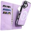 OASISBLUE Custodia per iPhone 17, con chiusura magnetica rimovibile 2 in 1, compatibile con ricarica wireless, antiurto, in pelle PU, colore: lilla