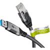 Goobay 70497 Cavo da USB-A a RJ45 Ethernet CAT 6 per una connessione Internet cablata stabile con router/Modem/Switch di rete/Sostituisce l'adattatore da USB a RJ45 / 1 Gbit/s / 1,5 metri