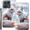 WUACYEAMING Custodia Compatibile con Motorola Edge 70 Max,con Slot Carte PU Pelle Portafoglio Libro Case Antiurto Bumper Motivo Magnetica Flip Protettiva Resistente Volpe