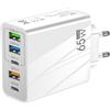 槌屋ティスコ(TSUCHIYA TSCO) Tsuchiya Caricatore da parete USB - Blocco di ricarica di tipo C 2Pd+3USB | 65 W caricatore da viaggio multifunzione alimentatore USB intelligente per computer portatili, telefoni cellulari