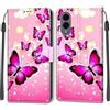 KENHONER Custodia per Samsung Galaxy S25 Edge 5G, Farfalla | Portafoglio Pelle PU, Magnetica, Resistente Agli Urti, Scomparto Carte Credito, Pieghevole, Flip Libro, Motivo