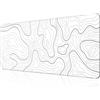PTPLMM Grande tappetino per mouse da gaming, XL, con mappa topografica minimalista, tappetino per scrivania, lungo 80 x 30 cm, grande, bianco, impermeabile, con base antiscivolo e bordi cuciti per computer