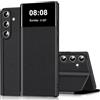Nshkeji Cover per Samsung Galaxy A16 Custodia Pelle Portafoglio a Libro con Porta Carte Slot Clear View Caso Protezione Custodia per Samsung A16 5G Case (Nero, Samsung Galaxy A16)