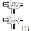 Hilacini 2 Pezzi Splitter Antenna TV, Splitter Coassiale 2 Vie, 1 Maschio a 2 Femmine Adattatore RF T Accoppiamento Coassiale Splitter, 0-1000MHz Bassa Perdita di Segnale per TV Satellite Cavo DVR PVR DVD
