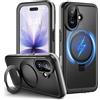 Lanhiem Cover per iPhone 17 con Supporto IP68 Impermeabile Antiurto, Nero | Waterproof,360 Completa,Resistente,Protezione Dello Schermo,con Mag-Safe,Antipolvere,Militare,Integrale,Anti Urto,Rigida