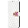 BLOTECH Custodia Sparkly Wallet Compatibile per Samsung Galaxy A57 Phone Cover Eleganza Femminile Bianco Rombico PU Leather Case Wallet With Bling Bling Tappo Brillanti 3D Amorevole
