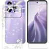 BUNALFaa Custodia per Oukitel C69 (7.2) + con Vetro Temperato Protezioni schermo, Case Antiurto Morbido Cover Clear Silicone Bumper Protettiva -fiori di pera bianca