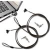 Soserkouer Kensington - Confezione da 2 lucchetti per laptop, cavo in acciaio resistente al taglio da 2 m, testa in lega di zinco, antifurto per slot di sicurezza da 3 x 7 mm