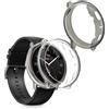 kwmobile Set 2x Custodia Smartwatch Compatibile con Amazfit Active2 (A2437) Cover - Case Trasparente Protezione Orologio Fitness - nero/trasparente