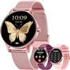 TAOPON Smartwatch Donna Orologio Chiamate Bluetooth: 1,27 Tondo Touch Orologi Smart Watch da Impermeabile Sport Fitness Contapassi Cardiofrequenzimetro Pressione Caloriec Oro Polso per Android iOS Telefono