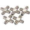 Mocturnity 5-Pack Combinatore Divisore Coassiale Tipo F 4 VIE Femmina A 4 Femmina per Video VCR Antenna TV Satellite,